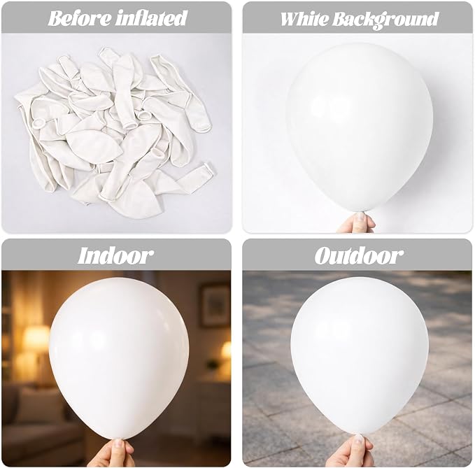Voircoloria 90pcs White Balloons Garland Arch Kit, 18 12 10 5 Inch | - Image 3