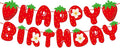 MEETINGU Strawberry Happy Birthday Banner, Strawberry Themed Birthday Party by MEETINGU