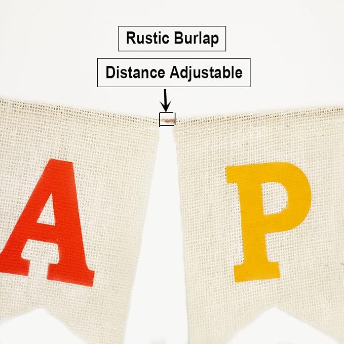 Burlap Happy Birthday Banner, Assembled Birthday Banner Sign Garland - Image 2