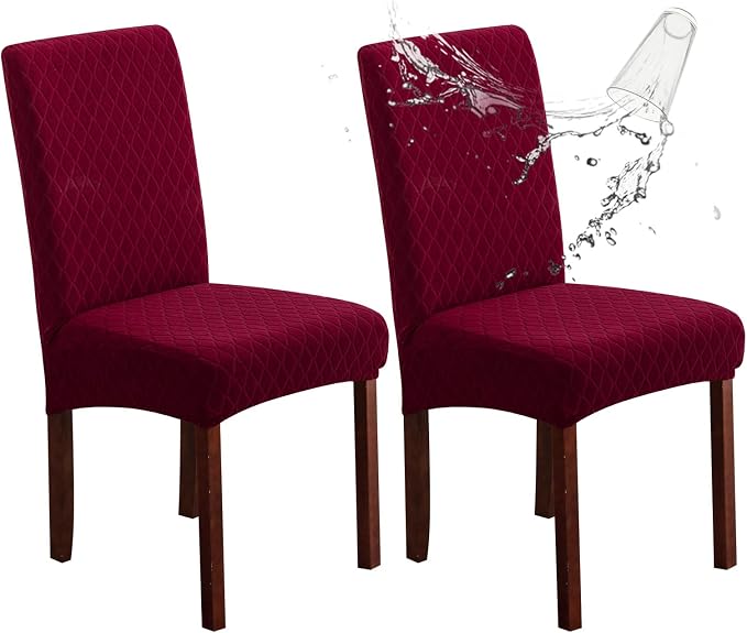 Waterproof Dining Chair Covers Set of 2 Parsons Chair Slipcovers | Double by Genina