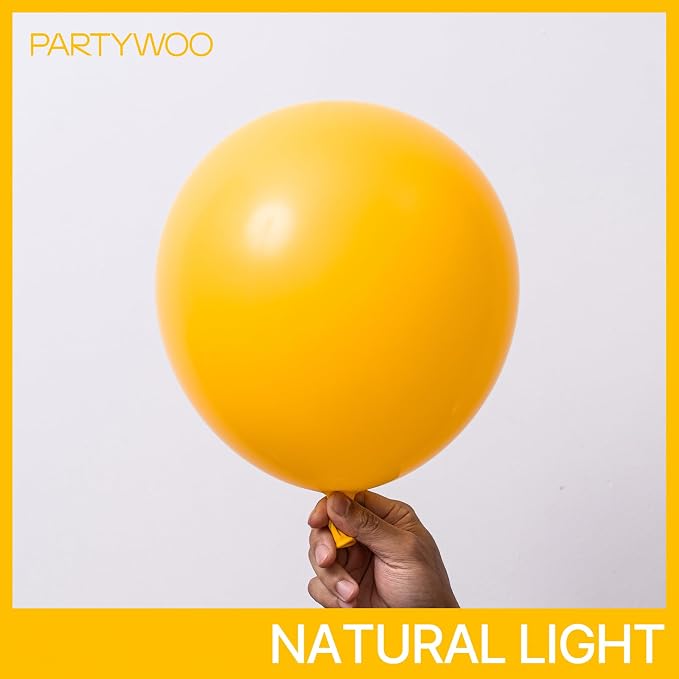 PartyWoo Yellow Mustard Yellow fall Latex Helium Balloons 100pcs | 12 Inch - Image 3