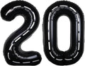 Race Car 40 Inch Black 20 Big Large Helium Balloon Number 0-9 | Track Giant by SULALABOO
