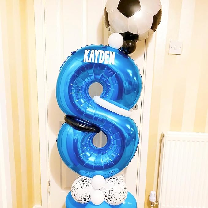 Blue 0 Balloon Number, 40 Inch Number 0 Balloon Big Blue 0 Foil Mylar Helium - Image 3