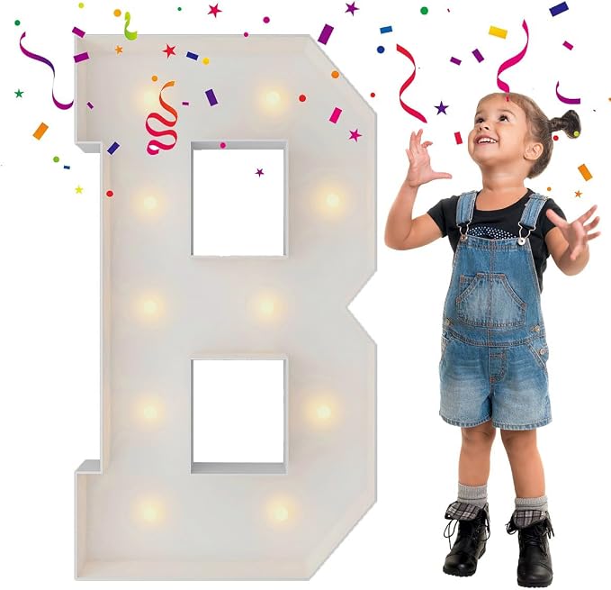 3FT Marquee Light Up Letters, Large Marquee Letters, Mosaic Balloon Frame Big by MerryMosaics