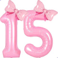 Pink 15 Balloon Numbers Pink Birthday Decorations by Unknown
