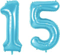Number 15 Balloons for 15th Birthday Party Decorations, 0-100 Large No.15 by Joycard