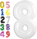 Number Balloons 40 Inch White 7 Balloon by Argthjy