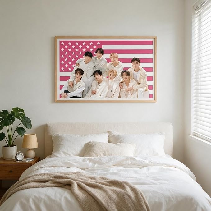 Stray Kids Tapestry Pink American Flag Banner, Group Novelty Design, 3ft x 5ft - Image 5