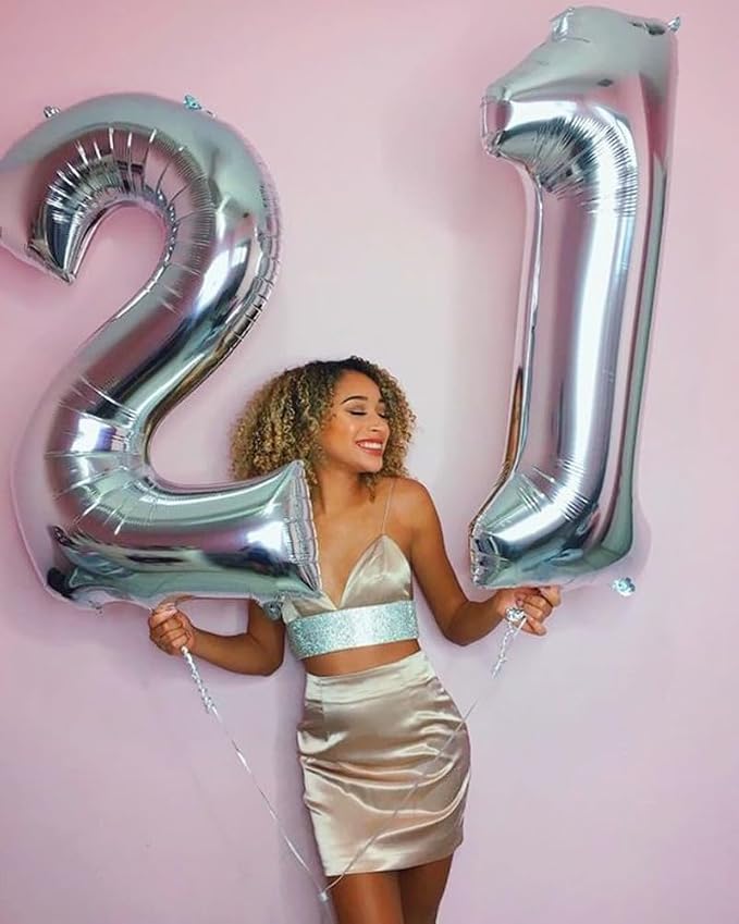 Large Number Balloons 40 Inch Silver 6 Balloon - Image 5