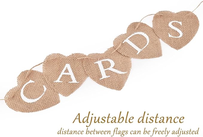 Cards Banner Heart Jute Burlap Banner Jute Garland - Image 7