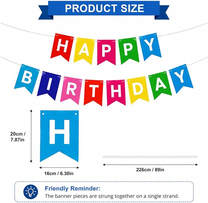 Colorful Happy Birthday Banner Sign - Image 2