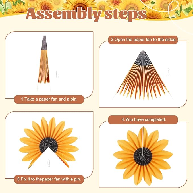 zilue Paper Fans Party Decorations Paper Flowers Decorations - Image 7