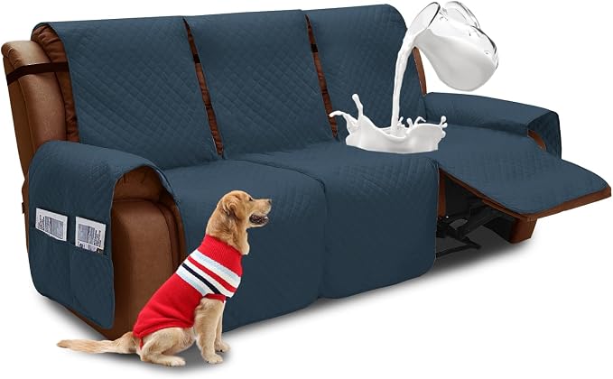 XINEAGE Water Resistant Recliner Cover, 3 seat Recliner Sofa Covers by XINEAGE