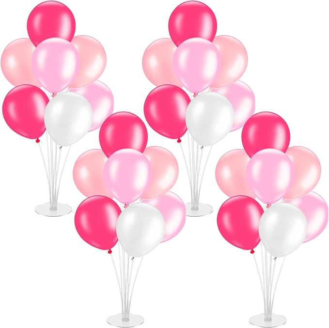 Gejoy 4 Set Pink Balloon Stand Kits by Gejoy