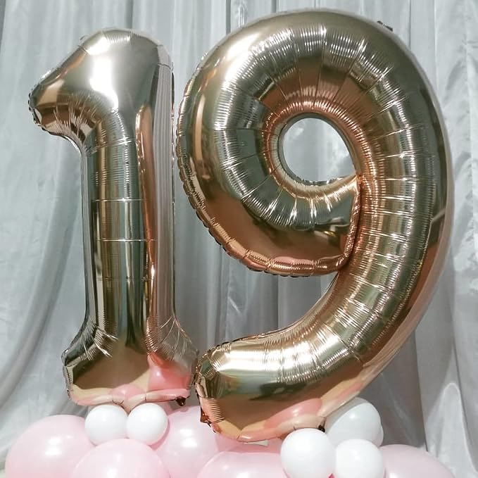 Champagne Gold Number 10 Balloons - Image 6