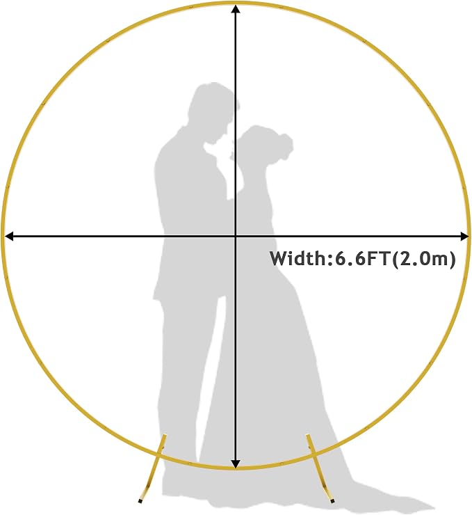 Round Backdrop Stand 6.6FT Gold Metal Circle Balloon Arch Frame | Metal Circle - Image 4