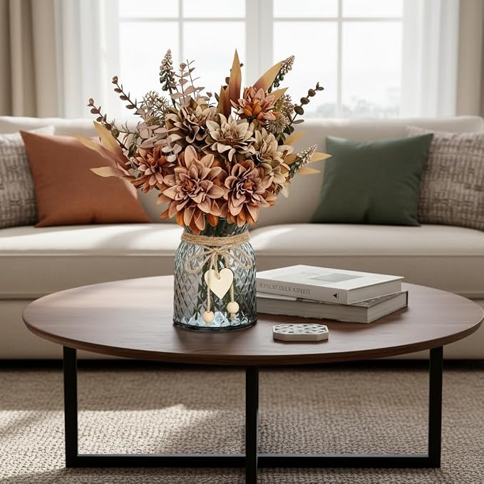 Leftover Faux Flowers in Vase, Silk Artificial Flower Arrangements, Rustic - Image 4