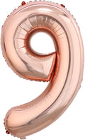 40 Inch Rose Gold Number 9 Balloon, Giant Number Balloons, Birthday Decor | by Unknown