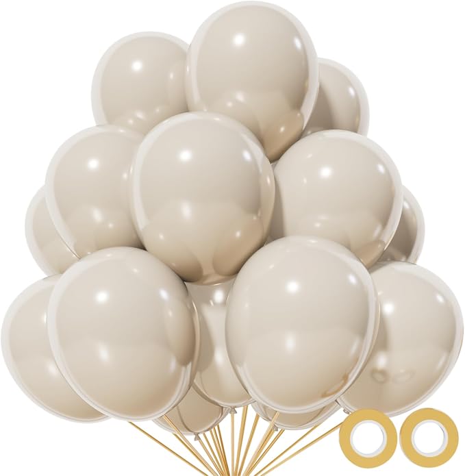 110pcs Sand White Balloon 12 inch, Sand white Latex Balloons by KUULBELAballoons
