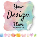 Personalized Labels - Custom Stickers With Any Design, Image, Logo, Text for Business, Thank You Labels (Fancy Frame, 1.5"x1.5", 100 Labels)