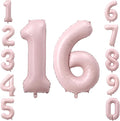 40" Light Pink Foil Number 16 Balloon by TNCDJKPA