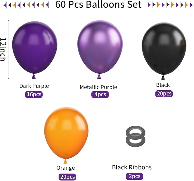 Halloween Balloons, Helium for Kids Halloween Spooky Pumpkin Birthday - Image 2