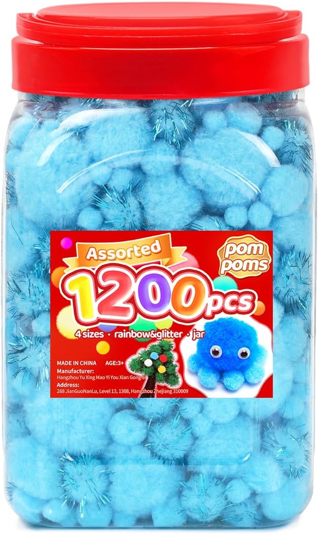 IOOLEEM Light Blue Pom Poms by IOOLEEM