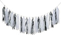 Silver and White Tassel Garland, Paper Tassel Banner, Table Decor, DIY Kits - by CC+wonderland+zone