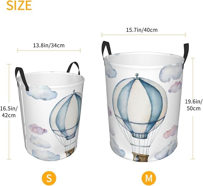 Hot Air Balloon Round Laundry Hamper Cute Storage Basket Toys Clothes Organizer - Image 4