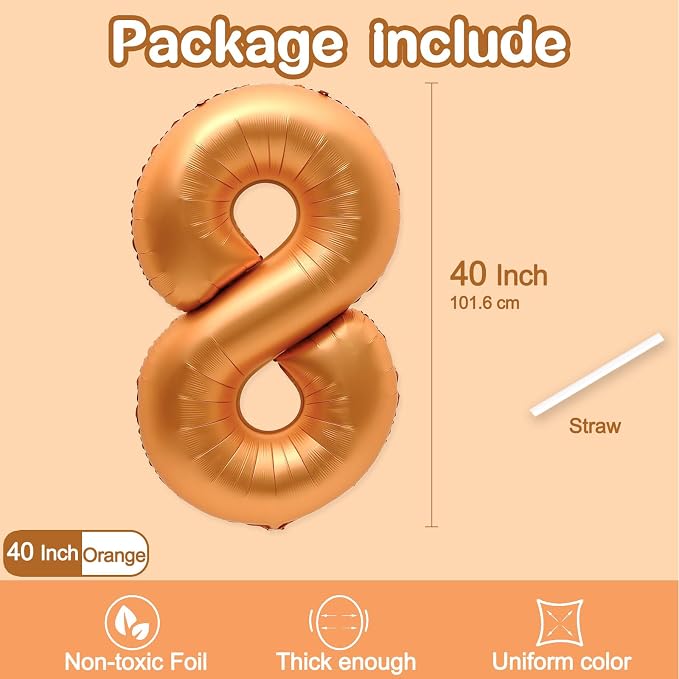 Number 8 Balloon, 8 Balloon, Number Balloons 40 Inch - Image 2
