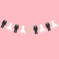 Bride and Groom Wedding Dress Garland Banner, 9.8 Ft Hanging Tuxedo and Gown by Tedercle