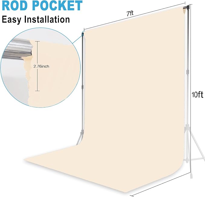 Cream Photography Backdrop for Photoshoot, 7x10 FT | Versatile Studio Photo - Image 7