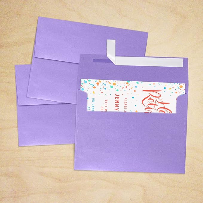 LUXPaper A7 Invitation Envelopes | Peel & Press | 5 1/4" x 7 1/4" | Amethyst Metallic | 80lb. Text | 500 Qty
