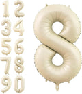 Number 8 Balloon Beige, 40 Inch Large Cream Foil 8 Helium Balloons by Dagelar