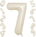 40 Inch Cream Number 7 Balloon, Digital 7 Cream White Giant 7 Foil Balloon by BIAPIAN