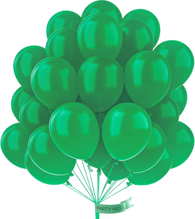 PartyWoo Pearl Emerald Balloons 50pcs Hunter Forest Green Color | 12 Inch by PartyWoo