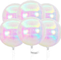 PartyWoo Iridescent Large Round Giant 4D Jumbo Foil Balloons 6pcs 22 Inch | 22 by PartyWoo