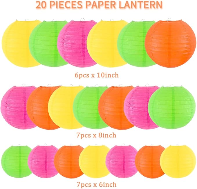 Paper Lanterns Party Decorations, Hanging Round Chinese Lanterns - Image 2