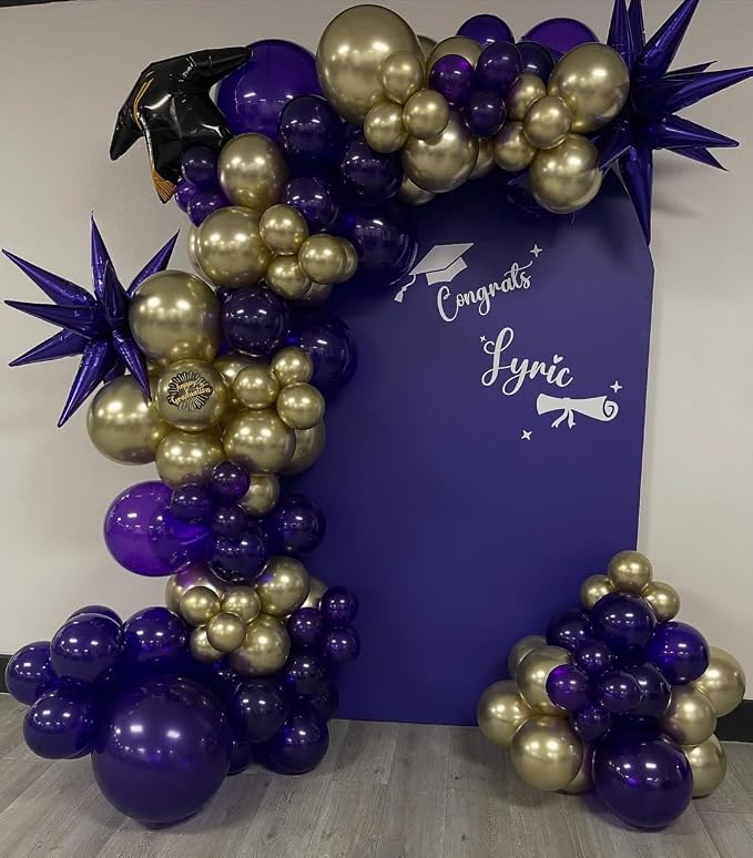 Purple and Gold Balloon Arch Garland Kit 153pcs - Image 6