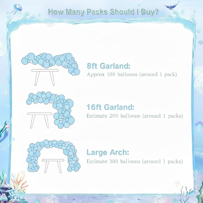 CROSSFINGERS Mermaid Balloon Garland Arch Kit Mermaid Birthday Decorations | - Image 5