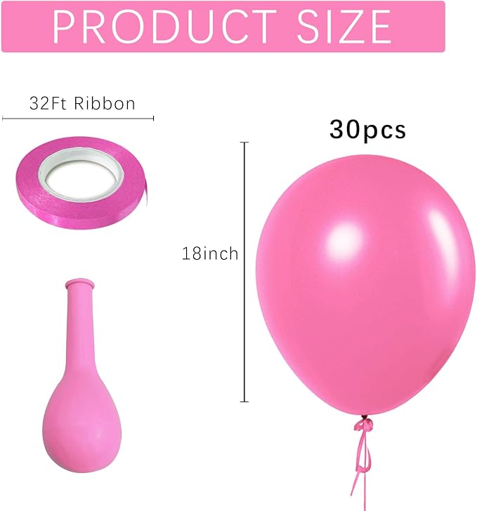 Pink Balloons Light Pink Birthday Decorations 30 Pack 18 inch Round Gender - Image 2