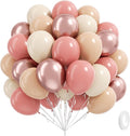 60pcs Dusty Pink Balloons, Blush Pink Dusty Rose Nude Ivory White Metallic Rose by Vicduotex