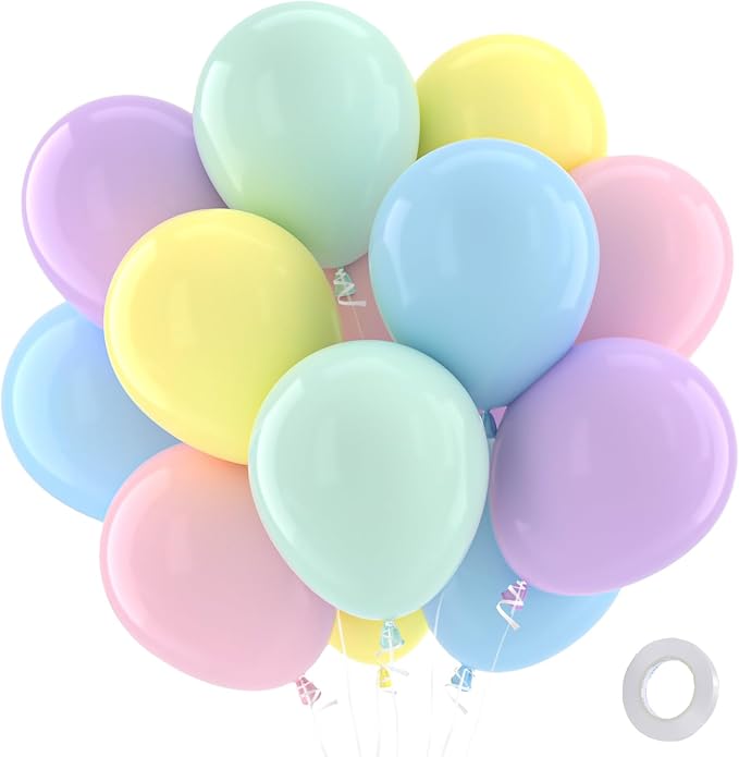 Patimate Pastel Balloons 100 Pack 12 Inch Round Macaron Color Balloons | Latex by PatimateDirect