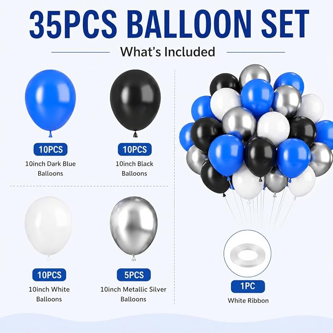 Blue & Black Balloons - Image 2