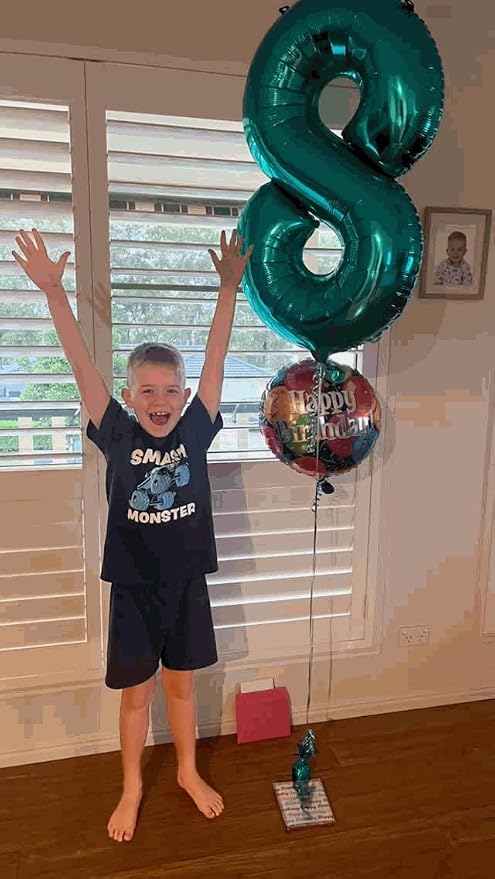 1 Balloon - Teal Birthday Number Balloons, 40 Inch Decorations Men Women | Teal - Image 9