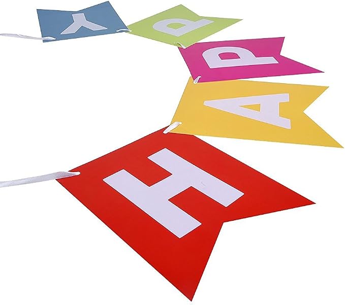 Fecedy Colorful Happy Birthday Banner Bunting Pre-Strung No DIY - Image 5