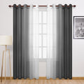 DWCN Black Ombre Faux Linen Sheer Curtains by DWCN