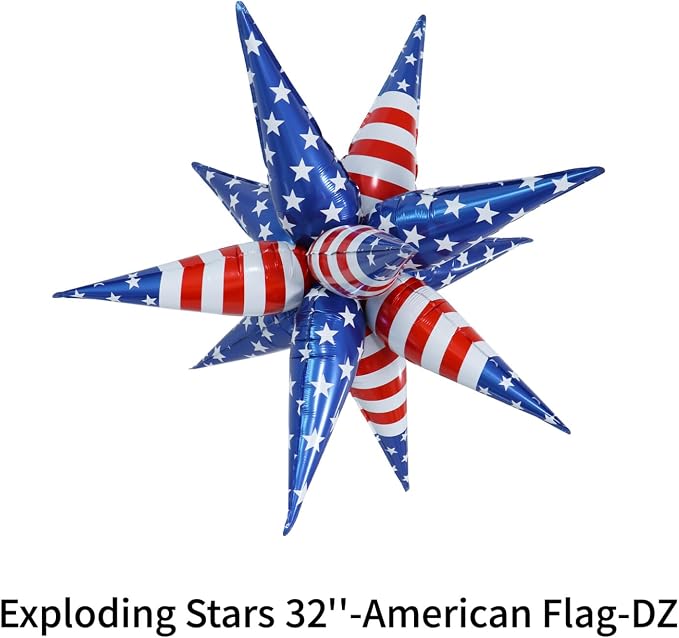 32" American Balloons Patriotic Balloons Star Red White Blue Balloon - Image 6