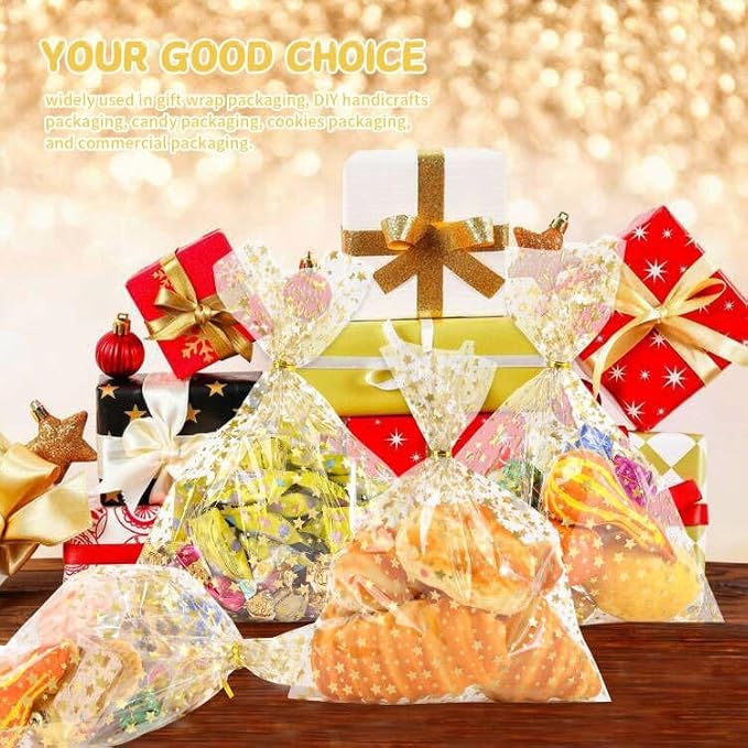 COQOFA 10"X 13" Gift Wrap Cellophane Treat Bags - Image 6