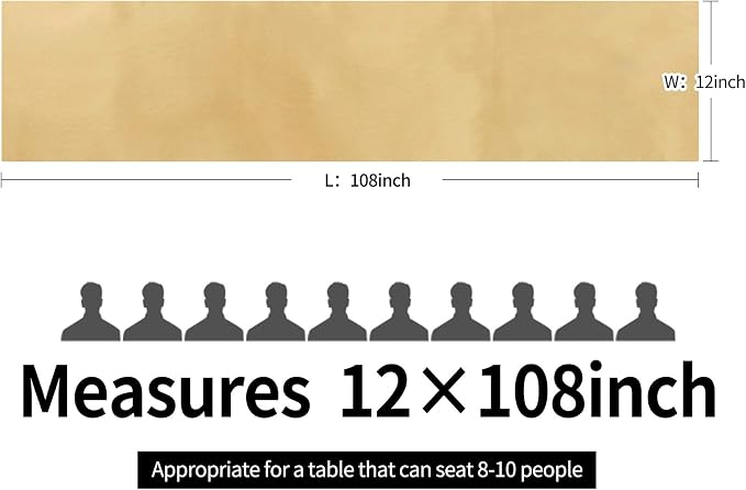 10-Pack Satin Table Runner Light Gold 12 x 108 inches Long, Table Runners - Image 4
